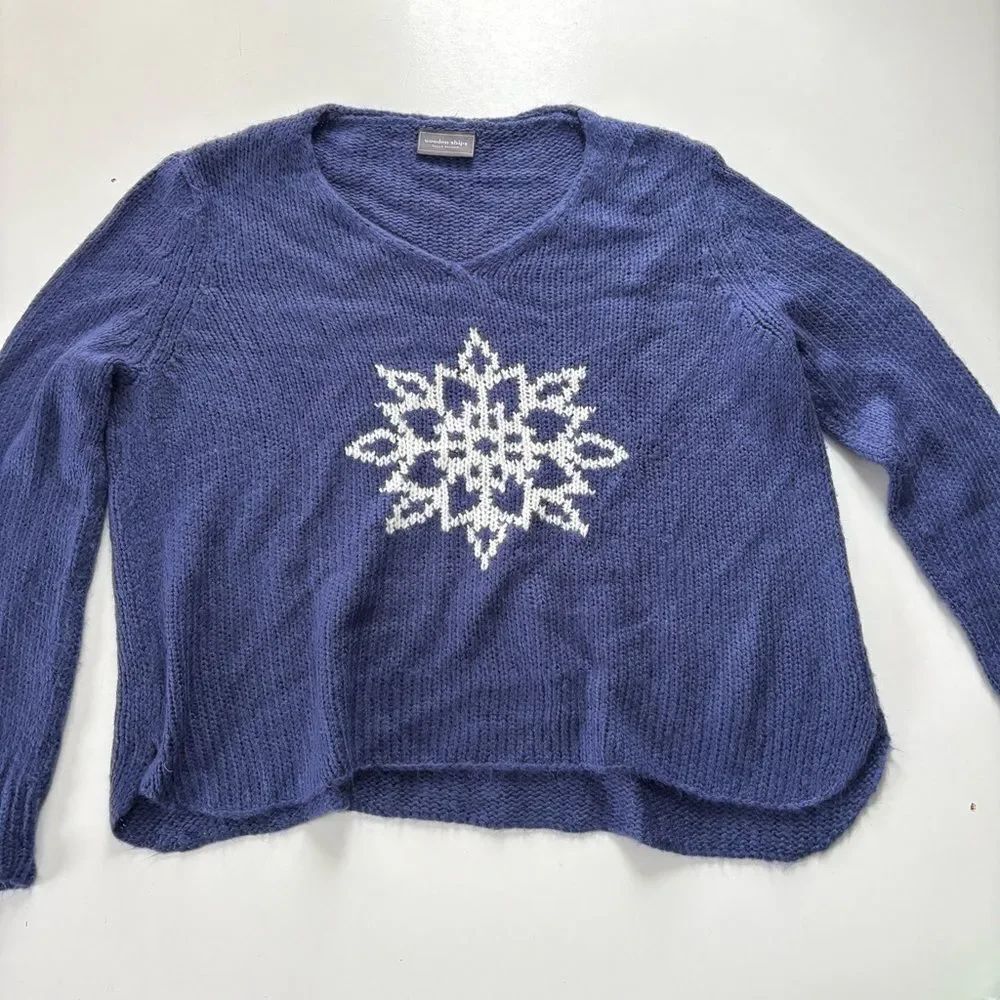 Wooden Ships Snowflake Sweater Blue XS/S